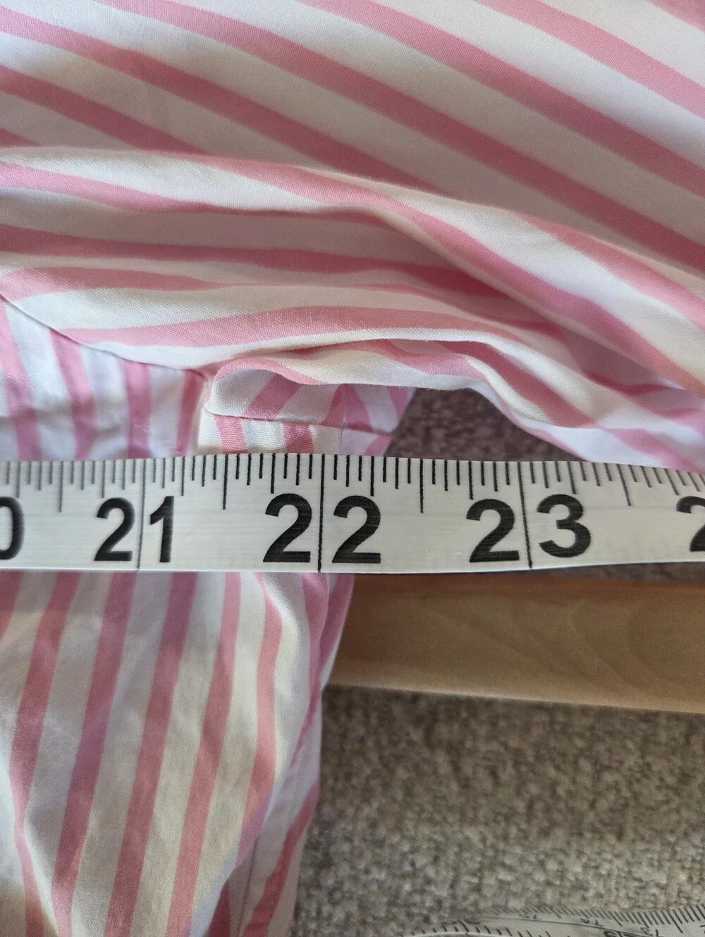 ​Ralph Lauren Mens Pink White Striped Classic Fit Button Up Shirt Medium